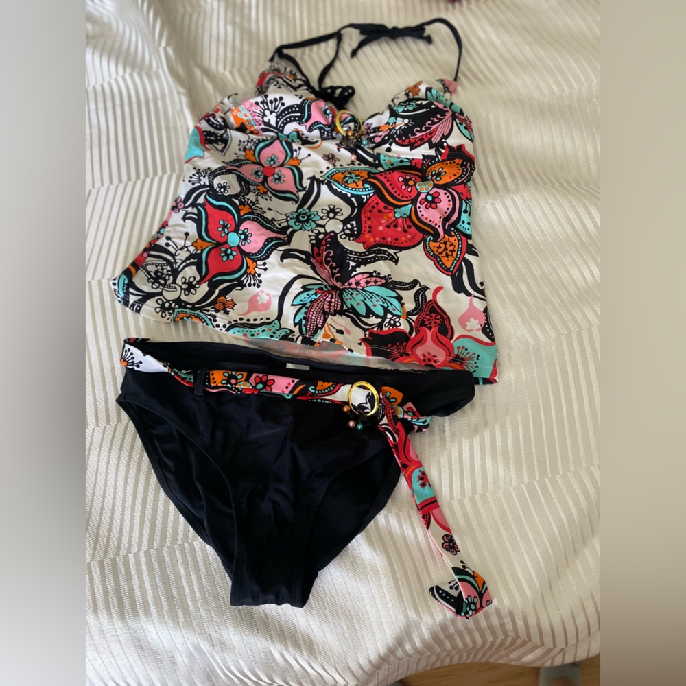 Floral Black Bikini Set (Tankini)